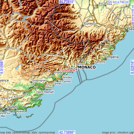 Topographic map of Colomars