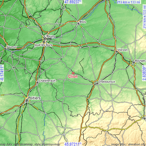 Topographic map of Clion