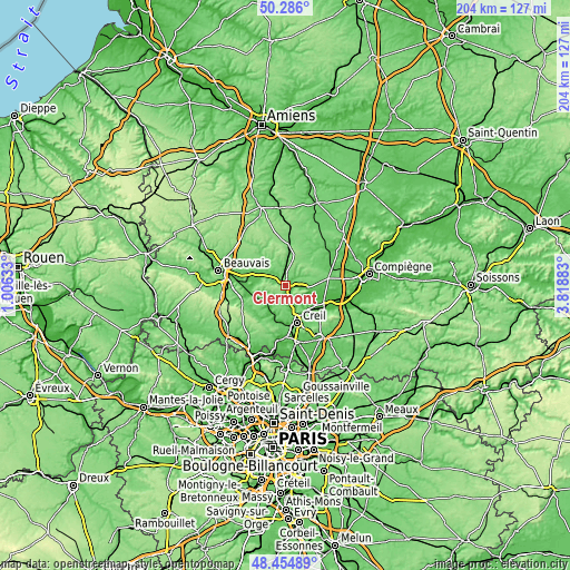 Topographic map of Clermont