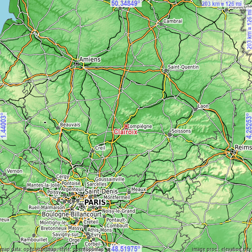 Topographic map of Clairoix