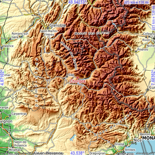 Topographic map of Chorges