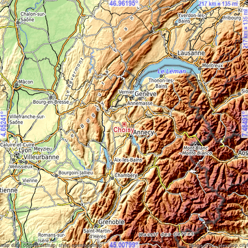 Topographic map of Choisy