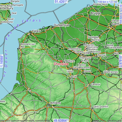 Topographic map of Chocques