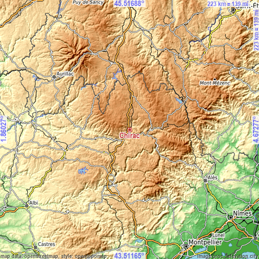 Topographic map of Chirac