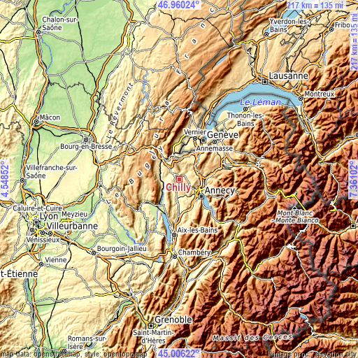 Topographic map of Chilly