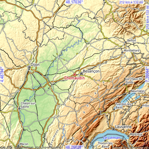 Topographic map of Chemaudin