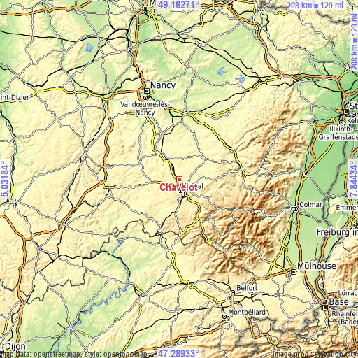 Topographic map of Chavelot