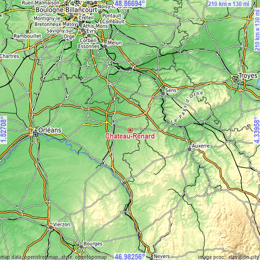 Topographic map of Château-Renard