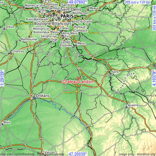 Topographic map of Château-Landon