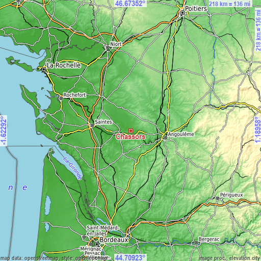 Topographic map of Chassors