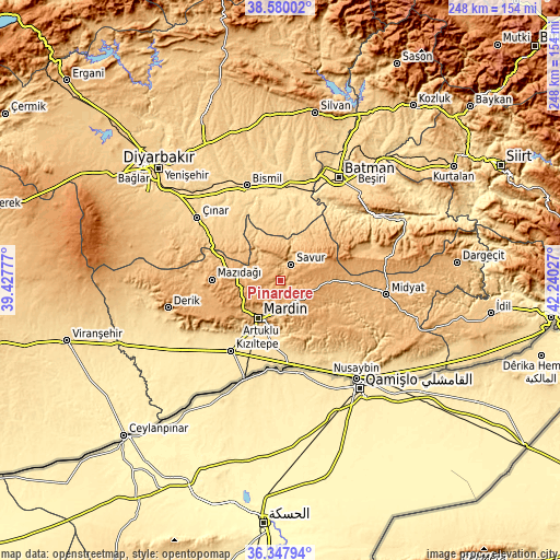 Topographic map of Pınardere