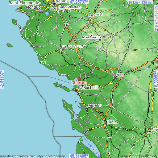 Topographic map of Charron