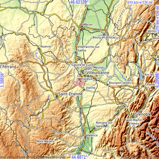 Topographic map of Charly