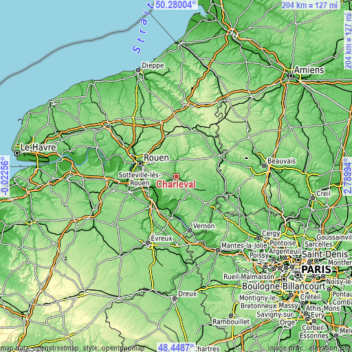 Topographic map of Charleval