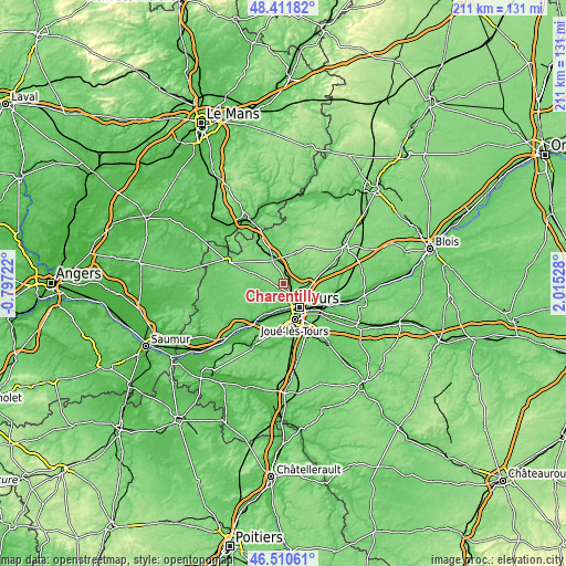 Topographic map of Charentilly