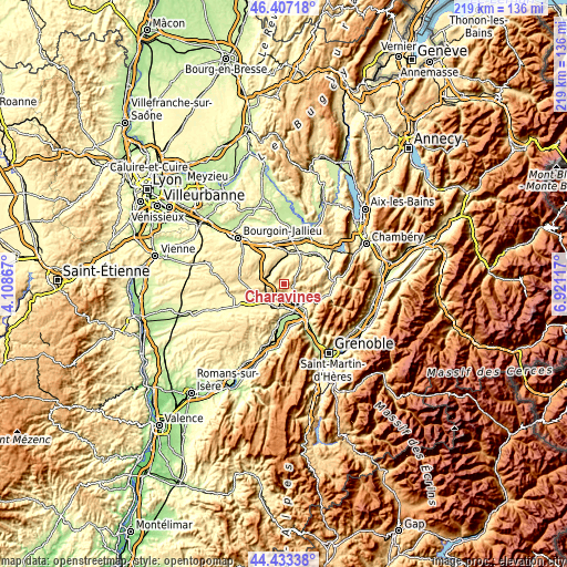 Topographic map of Charavines