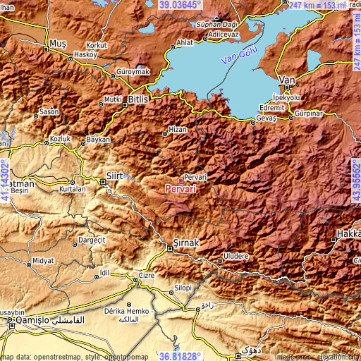 Topographic map of Pervari