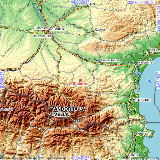 Topographic map of Chalabre