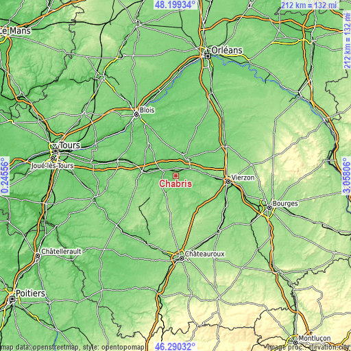 Topographic map of Chabris