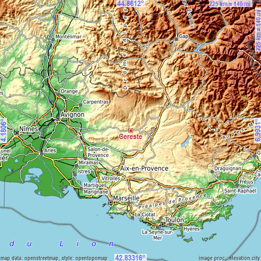 Topographic map of Céreste