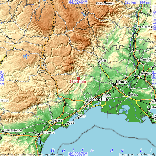 Topographic map of Cazilhac