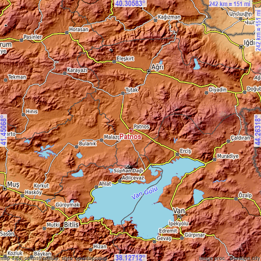 Topographic map of Patnos