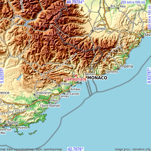 Topographic map of Castagniers