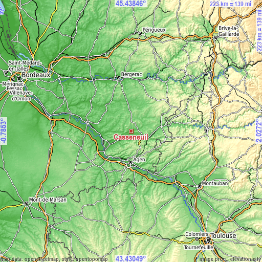 Topographic map of Casseneuil