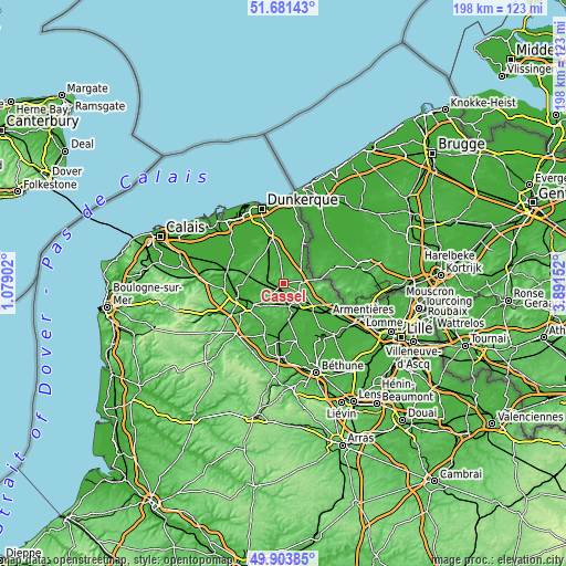 Topographic map of Cassel