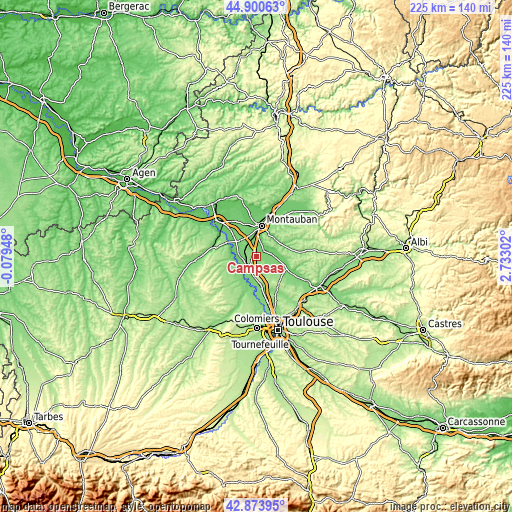 Topographic map of Campsas