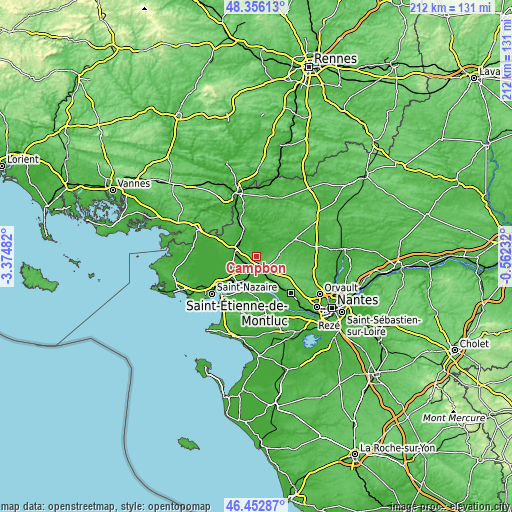 Topographic map of Campbon