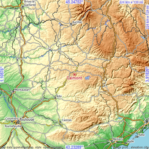 Topographic map of Calmont