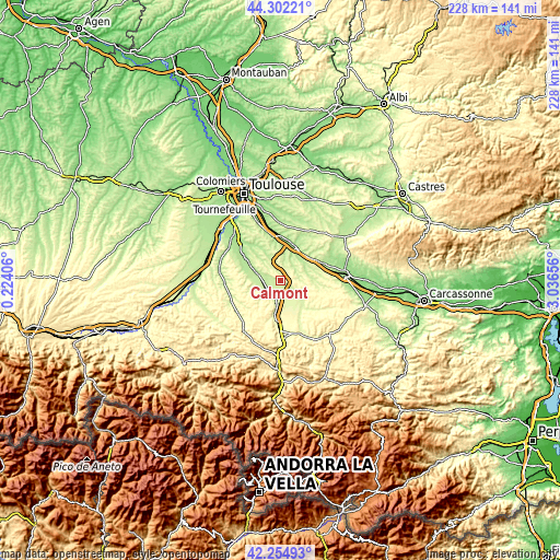 Topographic map of Calmont