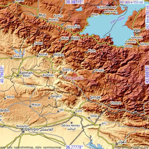 Topographic map of Palamutlu