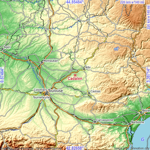 Topographic map of Cadalen