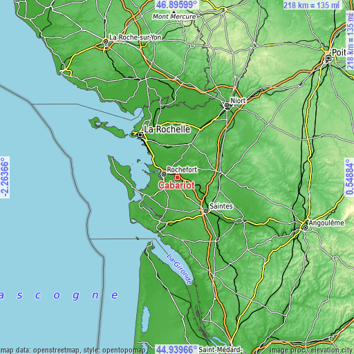 Topographic map of Cabariot