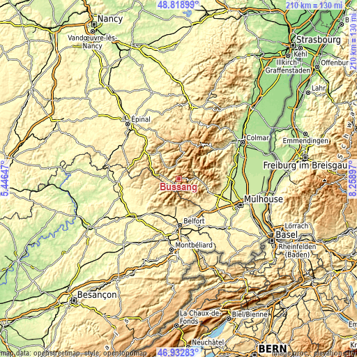 Topographic map of Bussang