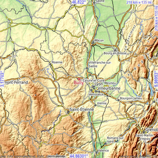 Topographic map of Bully