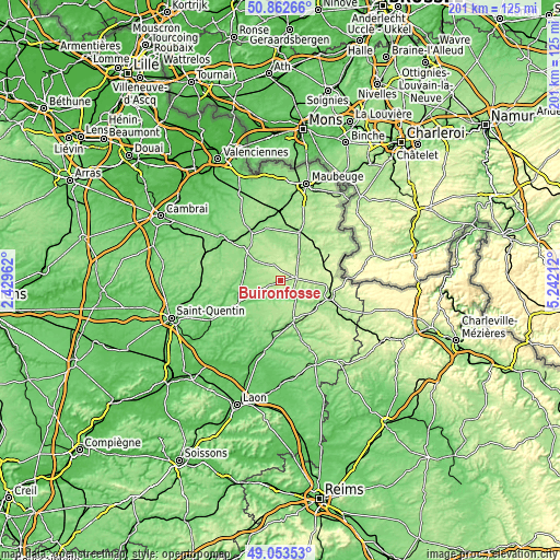 Topographic map of Buironfosse