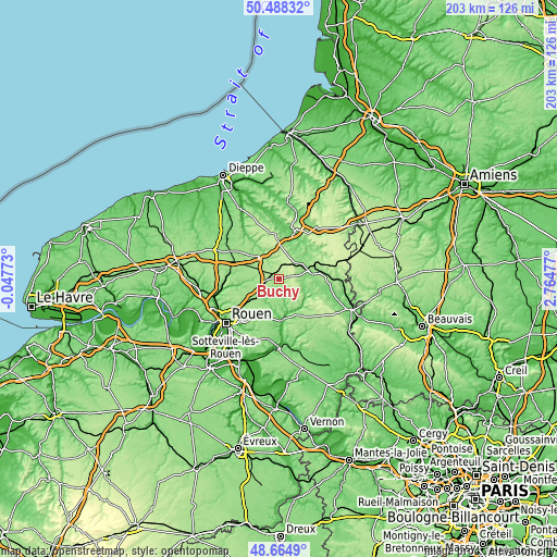 Topographic map of Buchy