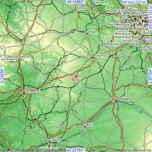 Topographic map of Brou