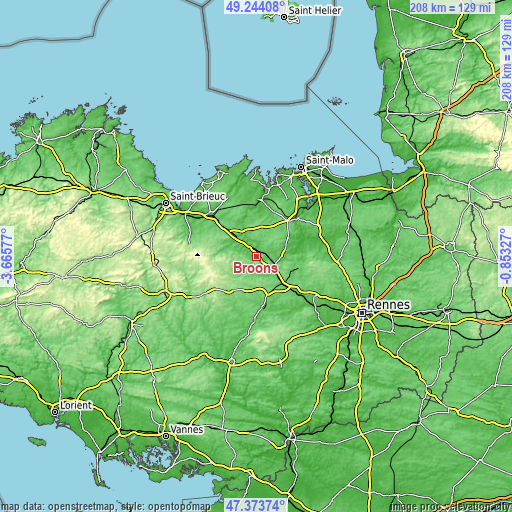 Topographic map of Broons