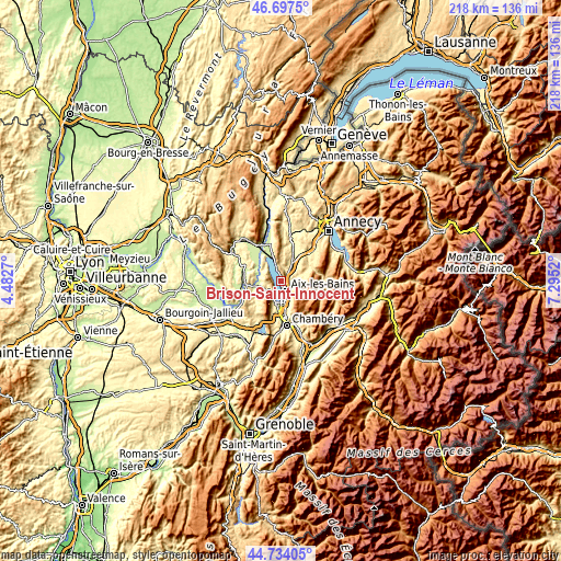 Topographic map of Brison-Saint-Innocent