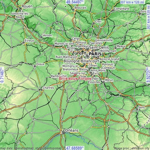 Topographic map of Briis-sous-Forges