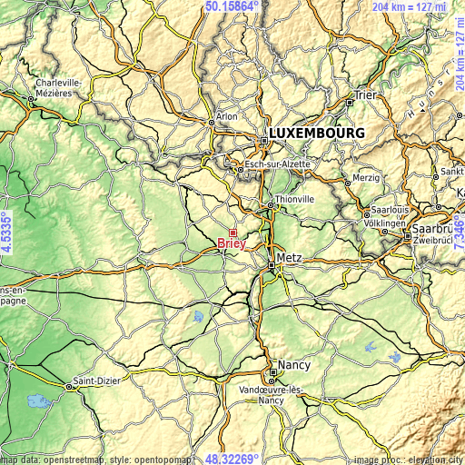 Topographic map of Briey