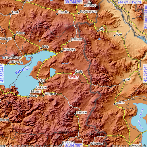 Topographic map of Özalp