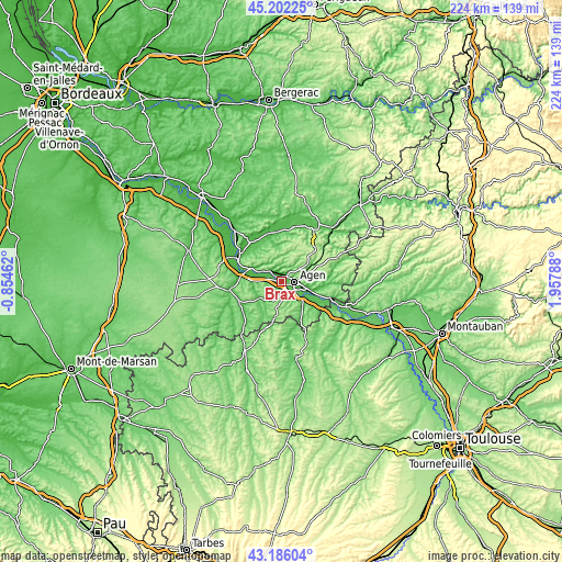 Topographic map of Brax