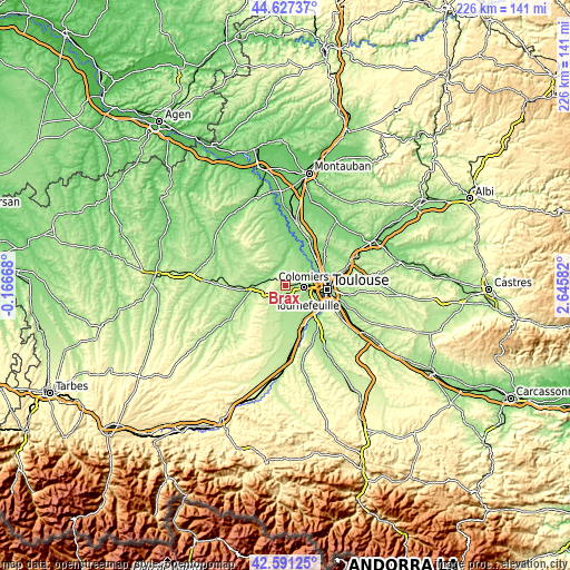 Topographic map of Brax