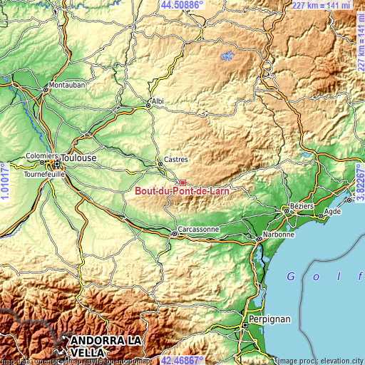 Topographic map of Bout-du-Pont-de-Larn