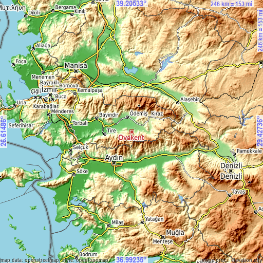 Topographic map of Ovakent